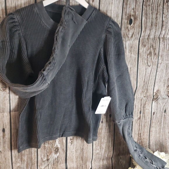 ⭐Free People lace up waffle knit - Picture 2 of 6